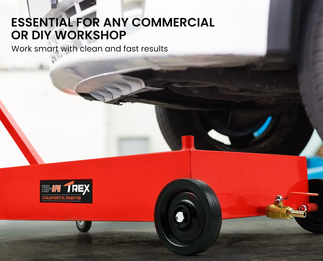 57L Low Profile Mobile Waste Oil Drainer for Trucks and Workshop