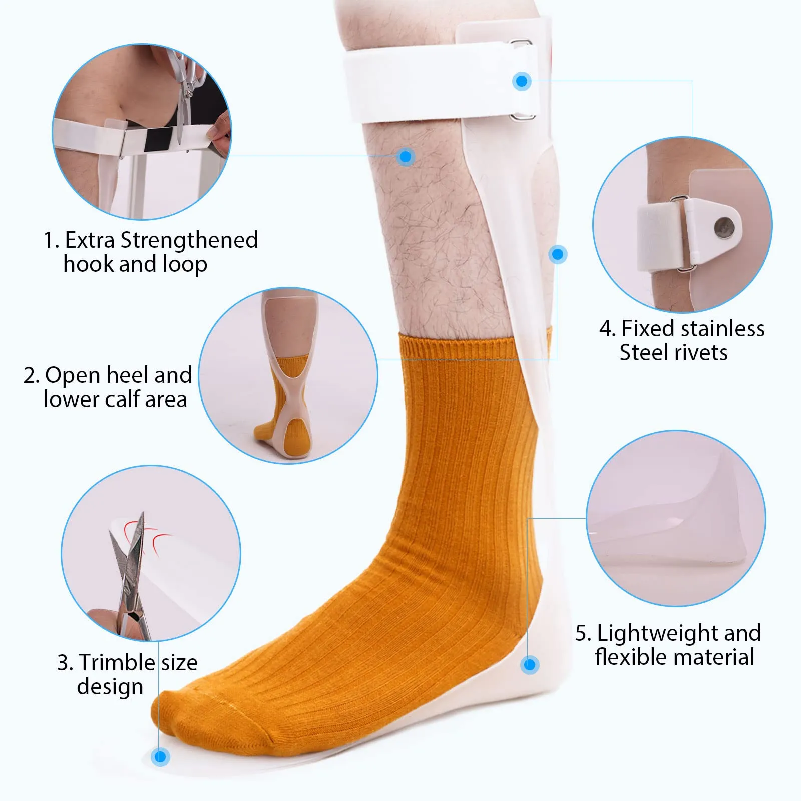 AFO Foot Drop Brace Ankle Foot Orthosis Medical Afo Walking with Shoes for Stroke Hemiplegia Men & Women Left / Right Foot (Large-Right) Large-Right