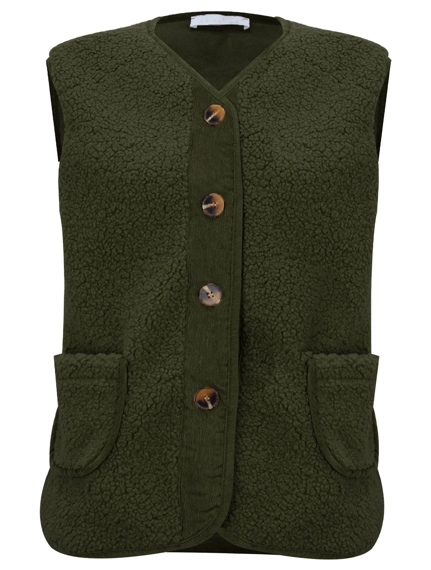 Amazing Woman Teddy Warm Borg Gilet - Beige