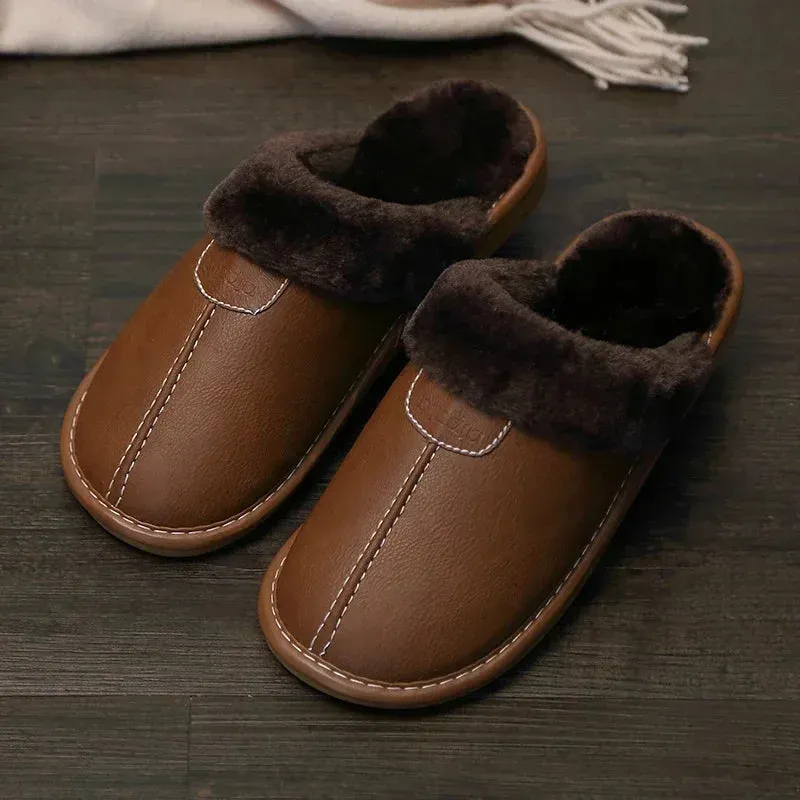 BACKWOODS | Men's Warm Leather Slippers
