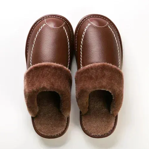 BACKWOODS | Men's Warm Leather Slippers