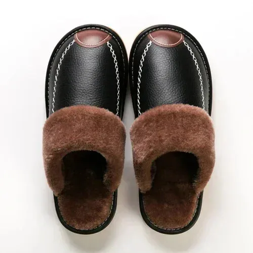 BACKWOODS | Men's Warm Leather Slippers