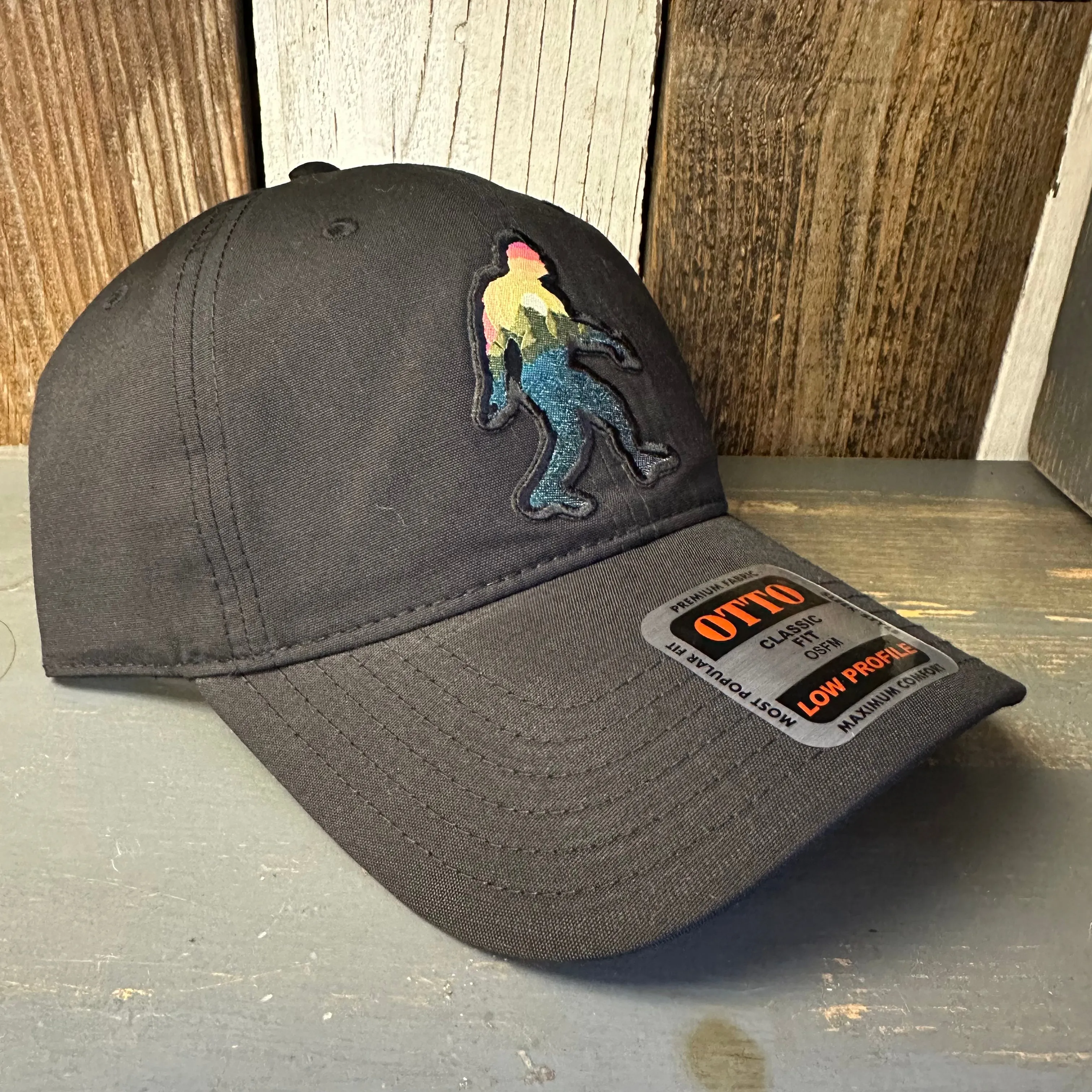 BIGFOOT ADVENTURE PATCH 6 Panel Low Profile Style Dad Hat - Black