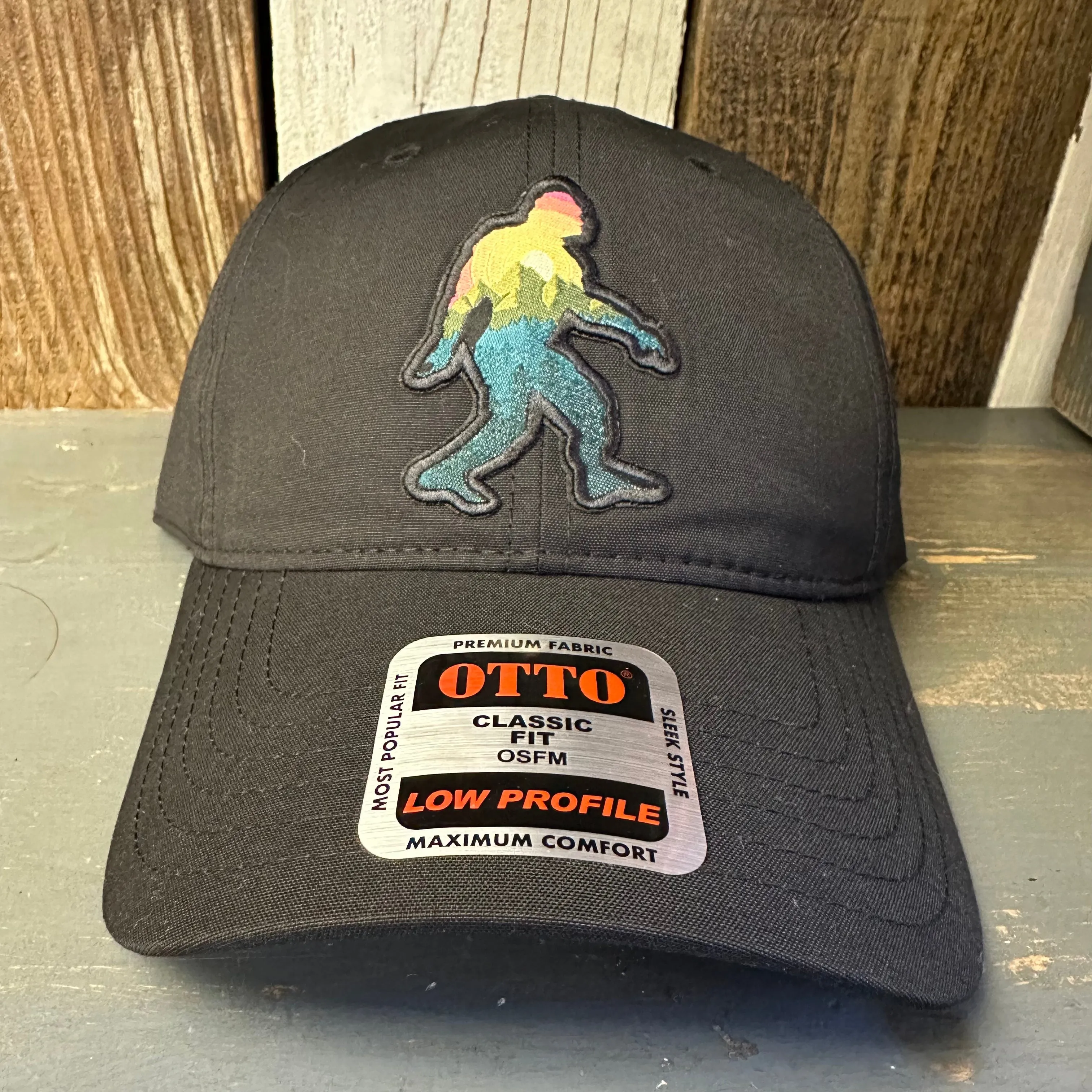 BIGFOOT ADVENTURE PATCH 6 Panel Low Profile Style Dad Hat - Black