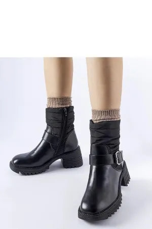Black warm boots with a solid sole