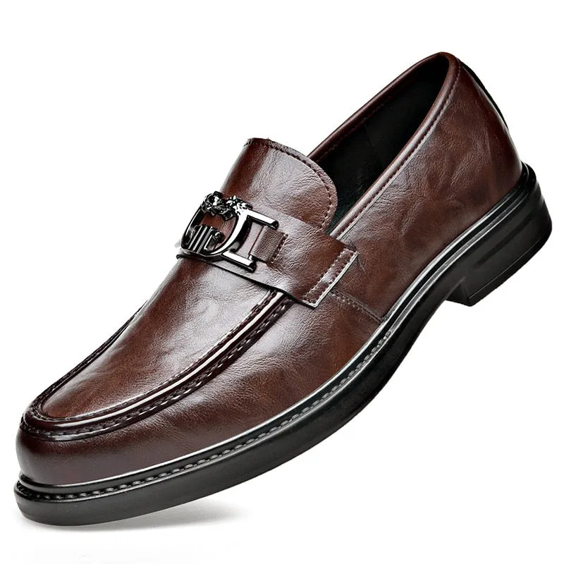Business Men&#39;s Leather Shoes Spring Autumn Winter New Designer Warm Shoes Male Fashion Casual Soft Sole Loafers Men