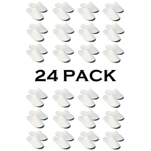 Chochili 24 Pairs Fabric Packed Terry Cotton Disposable Hotel Slippers for Airbnb Spa Wedding Guests Adult Men Women Size 10-11, White