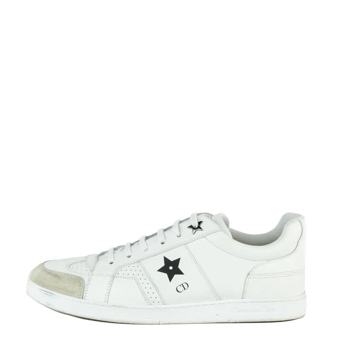 Dior White Leather Star Low Top Sneakers Size US 10 | EU 40