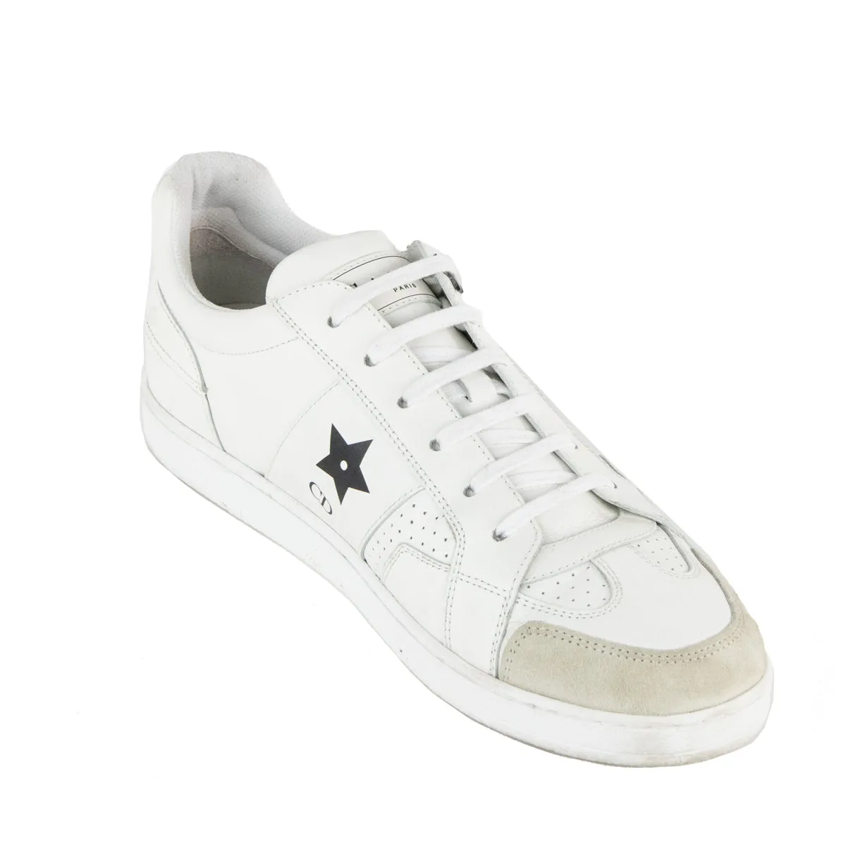 Dior White Leather Star Low Top Sneakers Size US 10 | EU 40