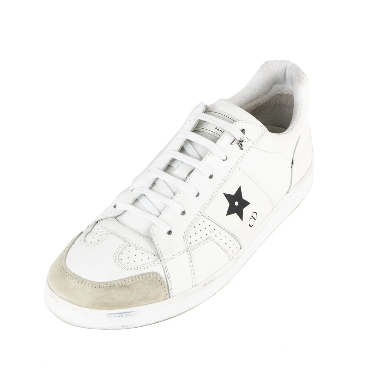 Dior White Leather Star Low Top Sneakers Size US 10 | EU 40