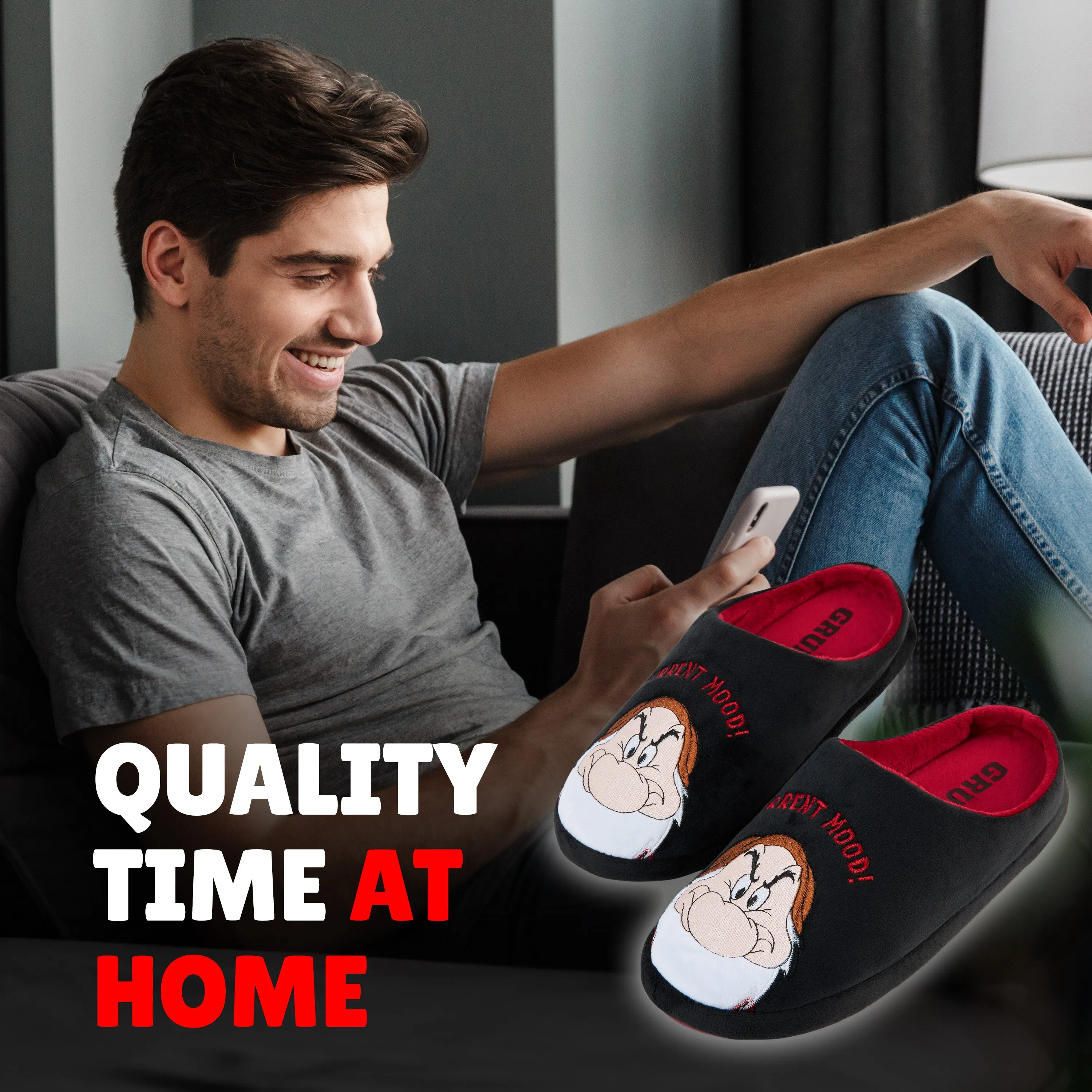 Disney Men's Slippers -Grumpy House Shoes