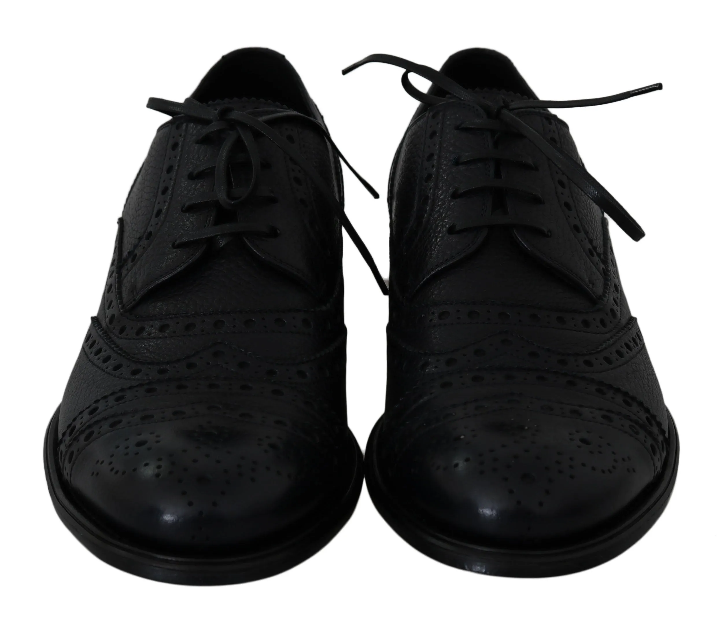 Dolce & Gabbana Elegant Dark Blue Wingtip Derby Dress Sko
