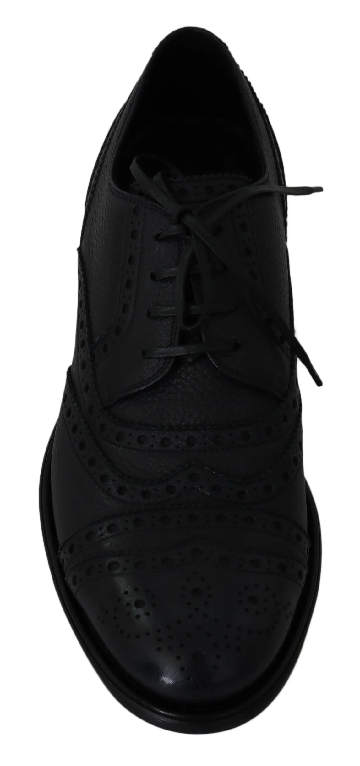 Dolce & Gabbana Elegant Dark Blue Wingtip Derby Dress Sko