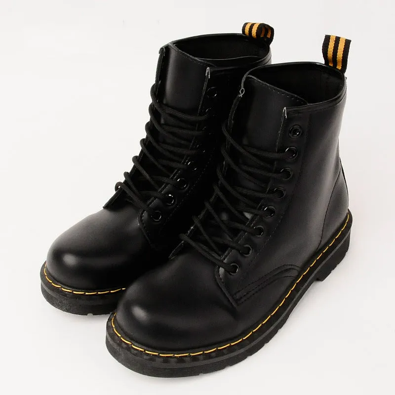 European Style Round Toe Lace UP Velvet Warm Short Martin Boots