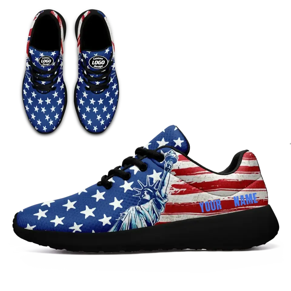 Gift Ideas,Personalized Independence Day Sneakers, Custom Patriotic Shoes, Unique Gift