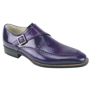 Giovanni Purple men's shoes monk strap calfskin leather