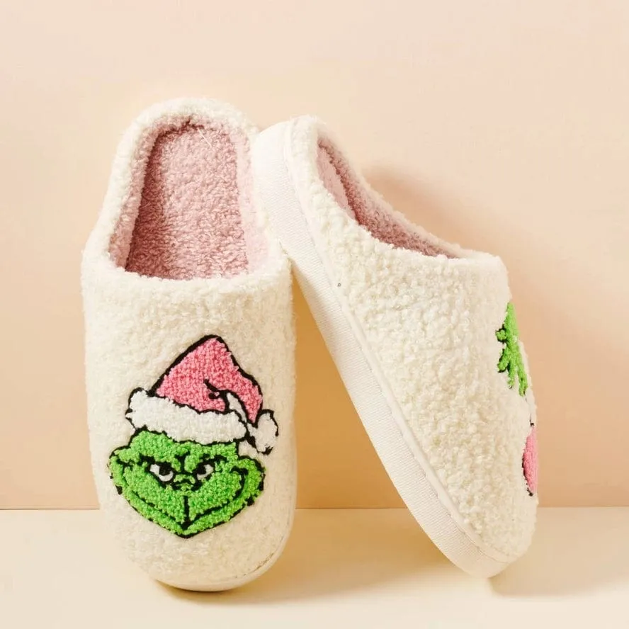 Grinch Fuzzy Slippers