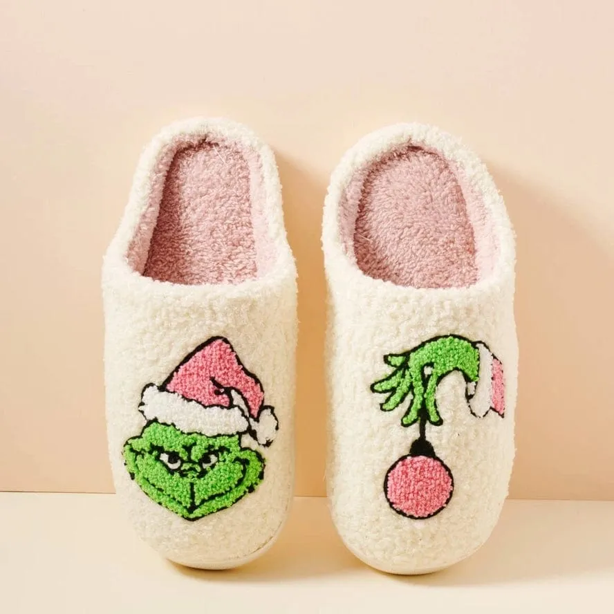 Grinch Fuzzy Slippers
