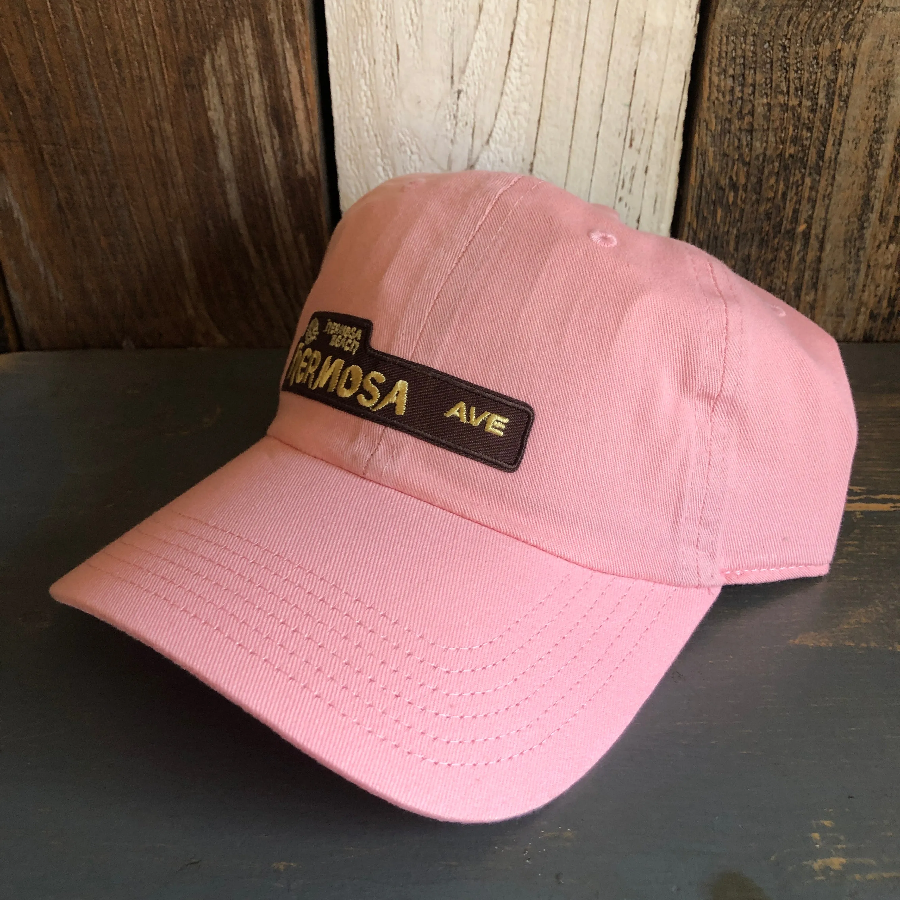 Hermosa Beach HERMOSA AVE 6 Panel Low Profile Dad Hat - Pink