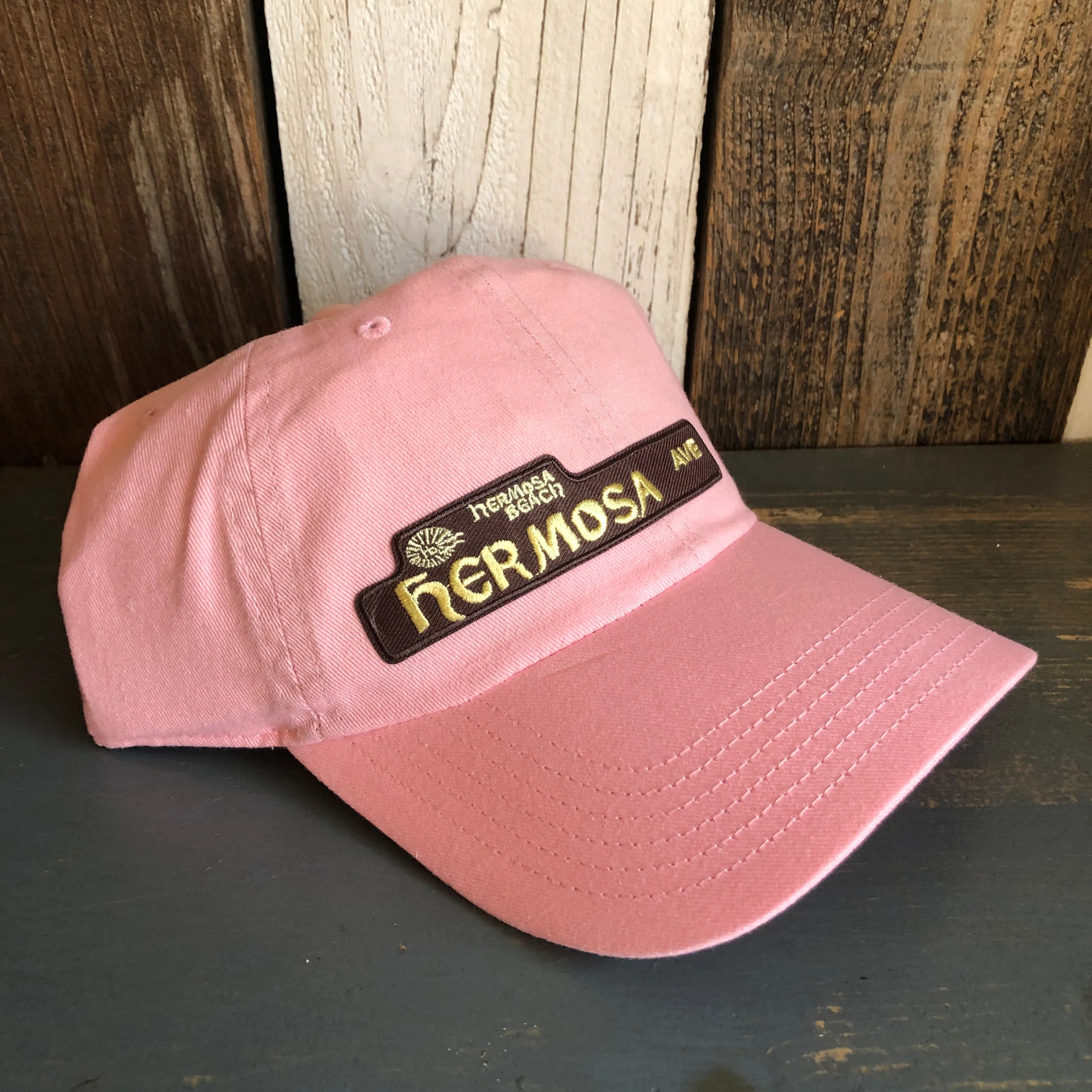 Hermosa Beach HERMOSA AVE 6 Panel Low Profile Dad Hat - Pink