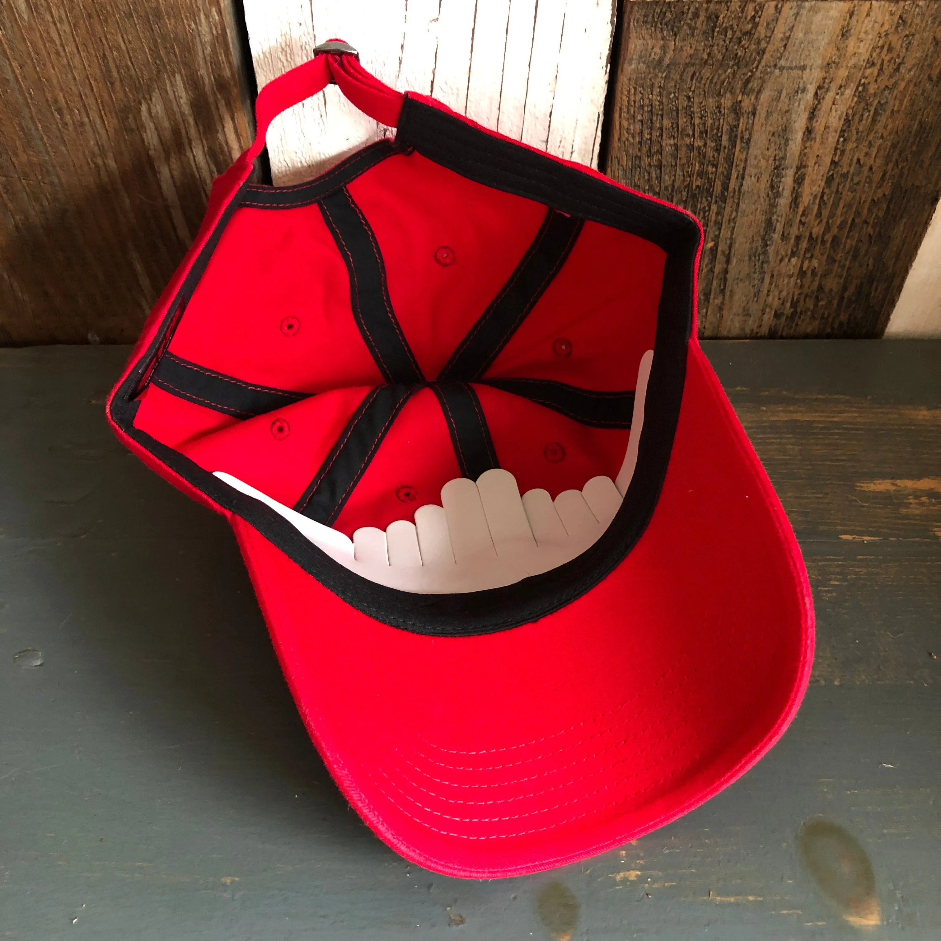 Hermosa Beach HERMOSA AVE 6 Panel Low Profile Dad Hat - Red