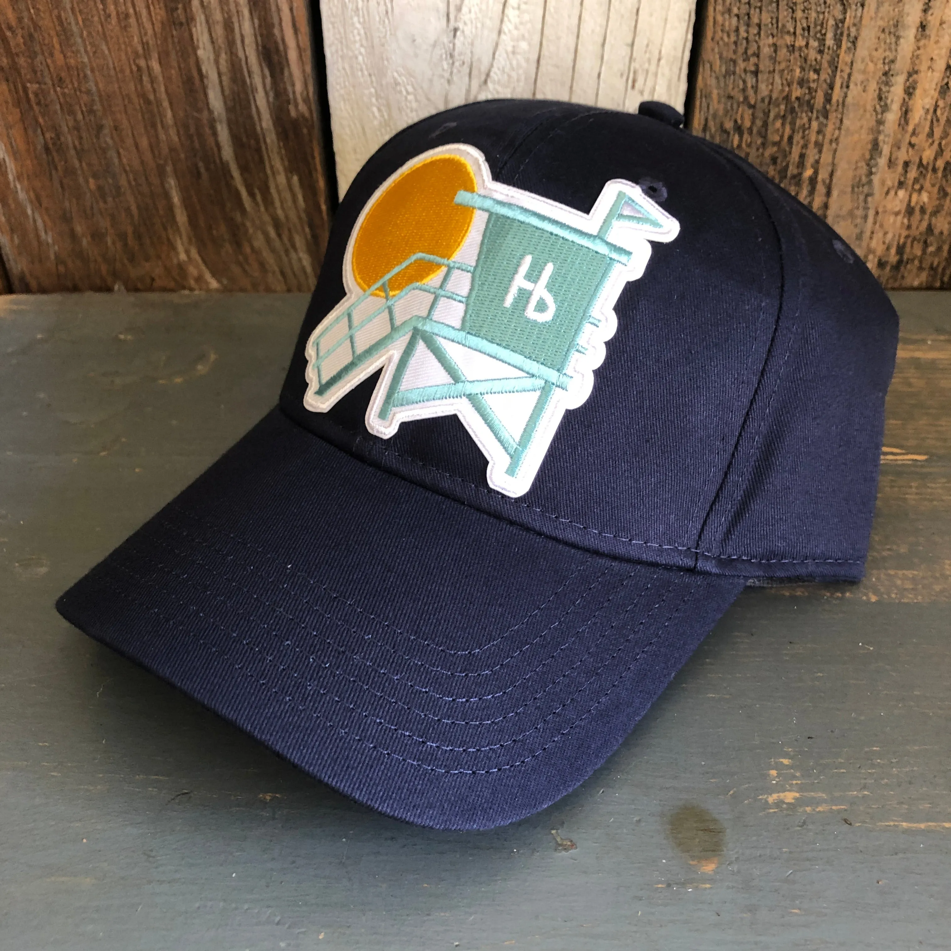 Hermosa Beach LIFEGUARD TOWER 6 Panel Low Profile Dad Hat - Navy