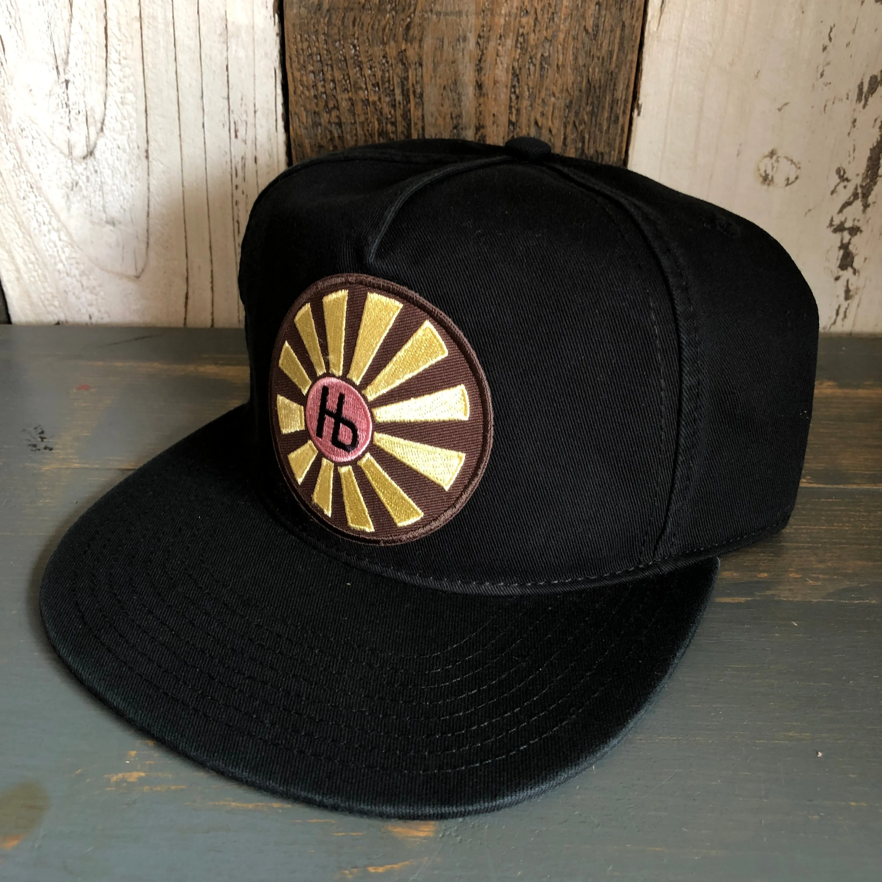 Hermosa Beach SUNBEAMS 5 Panel Low Profile Style Dad Hat - Black