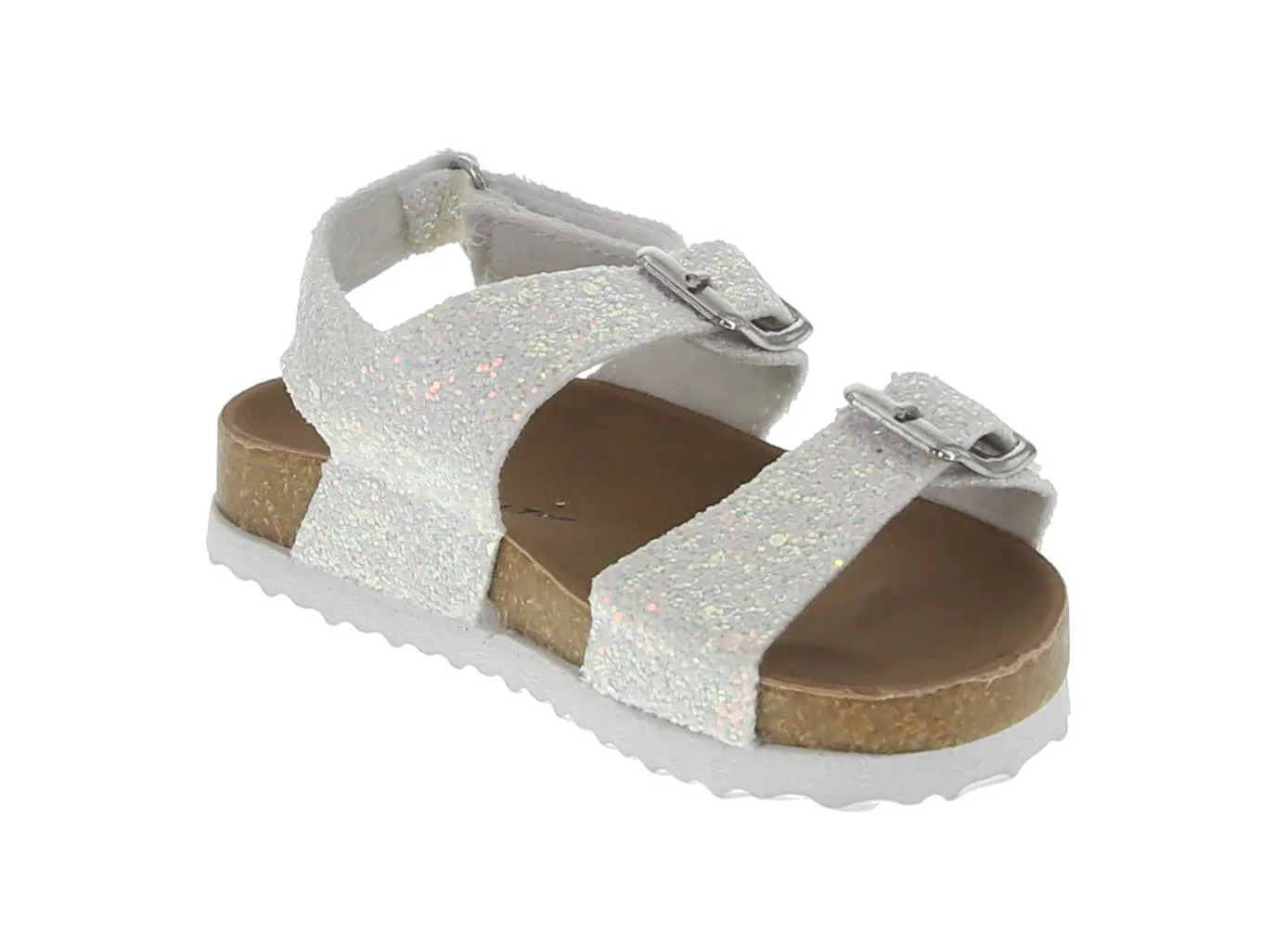 KID'S SHOES WHITE GLITTER SANDALS MARS-1A