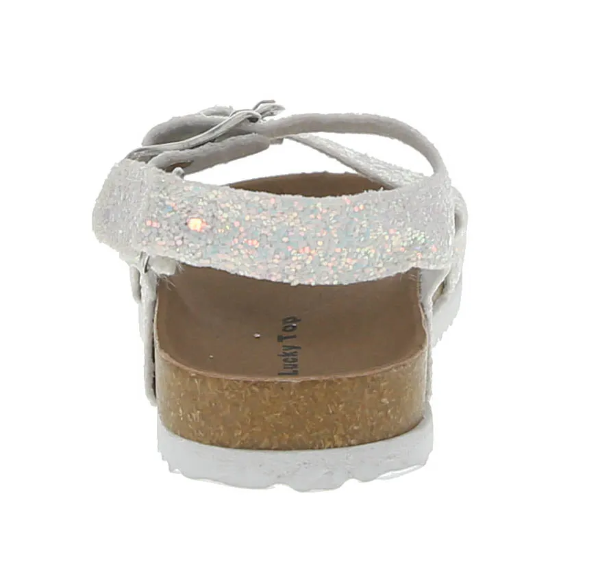 KID'S SHOES WHITE GLITTER SANDALS MARS-1A