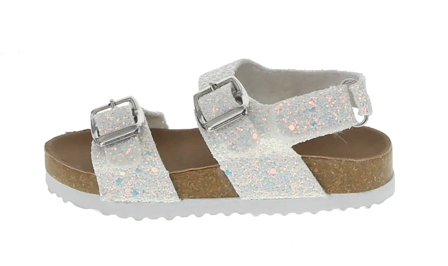 KID'S SHOES WHITE GLITTER SANDALS MARS-1A