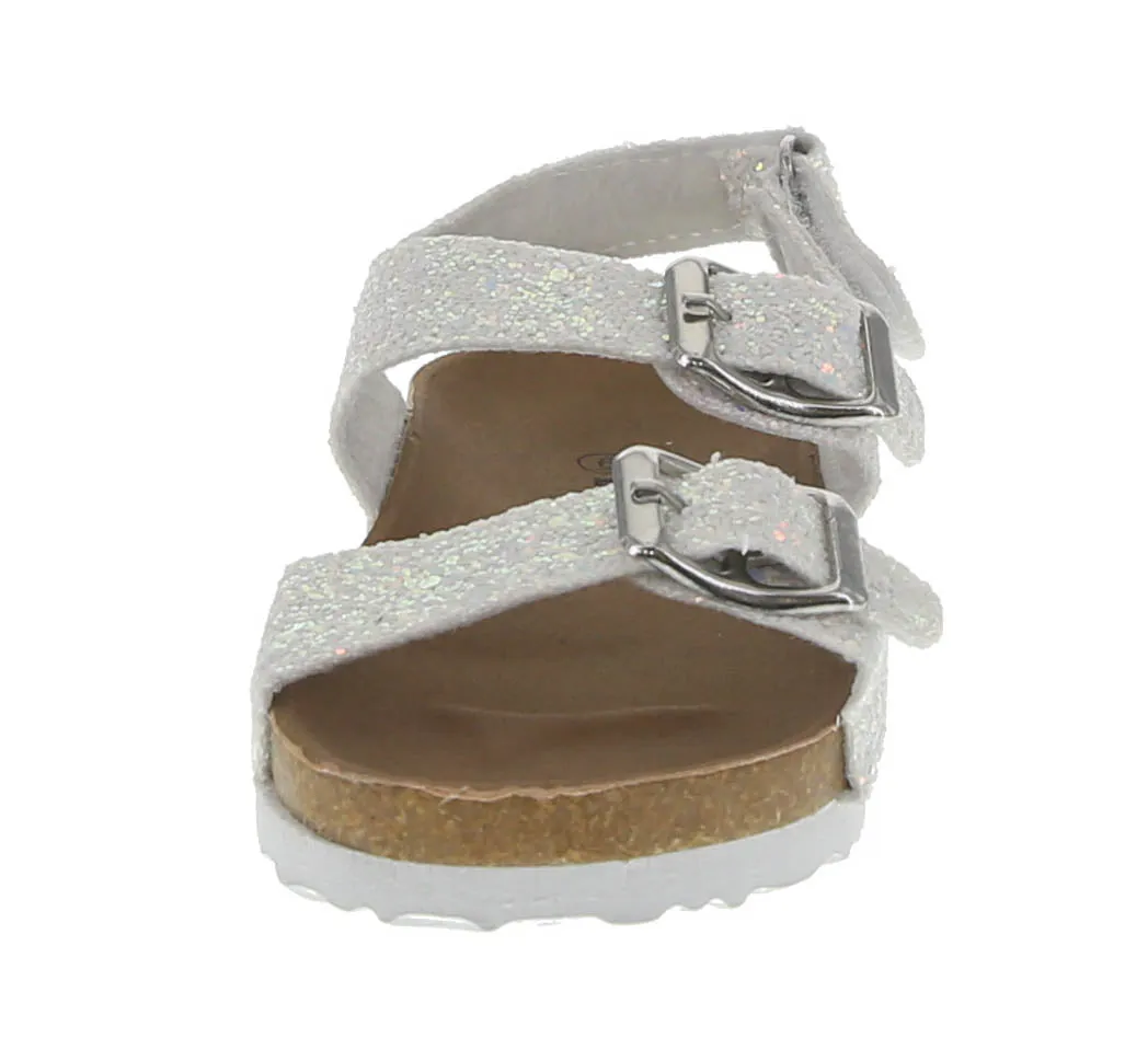 KID'S SHOES WHITE GLITTER SANDALS MARS-1A