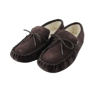 Ladies 'Taylor' Lambswool Moccasin with Soft Sole - Brown