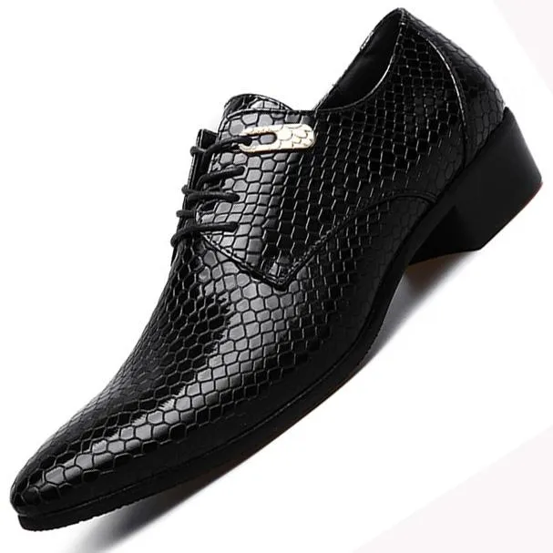 Luxury Snake Leather Design Dress Shoes
