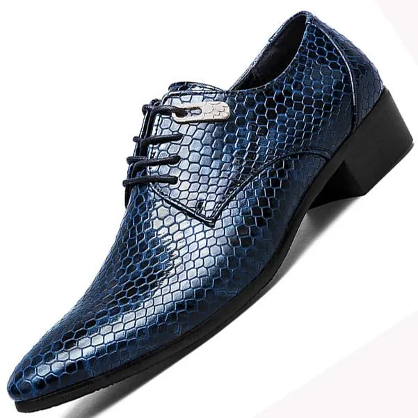 Luxury Snake Leather Design Dress Shoes