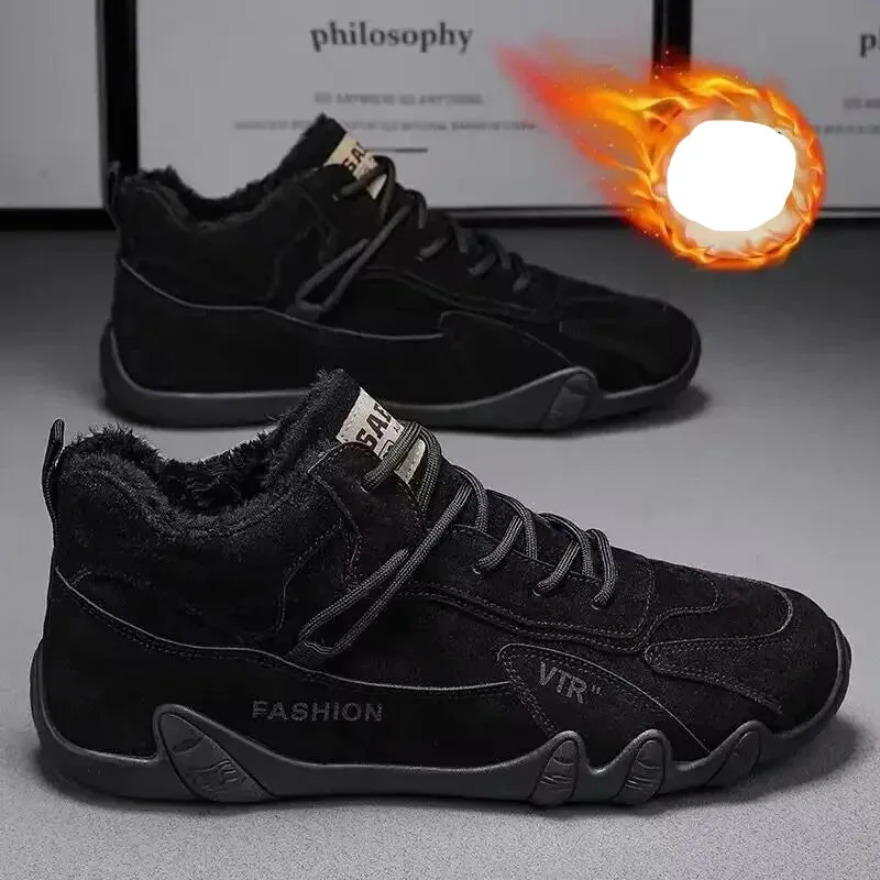 Mens Shoes Winter Plush Warm Comfortable Cotton Shoes Trend Outdoor