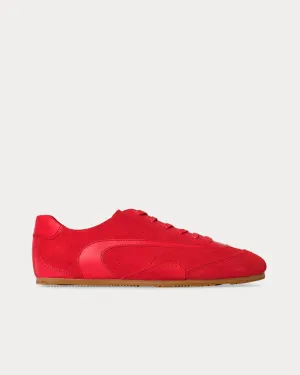 Minimal Suede Crimson Low Top Sneakers