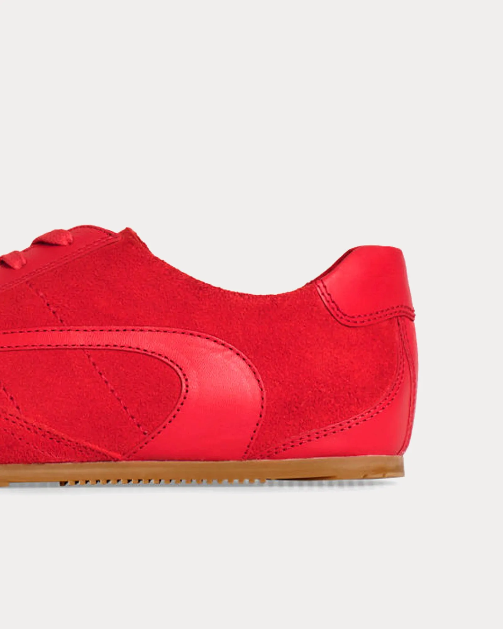Minimal Suede Crimson Low Top Sneakers