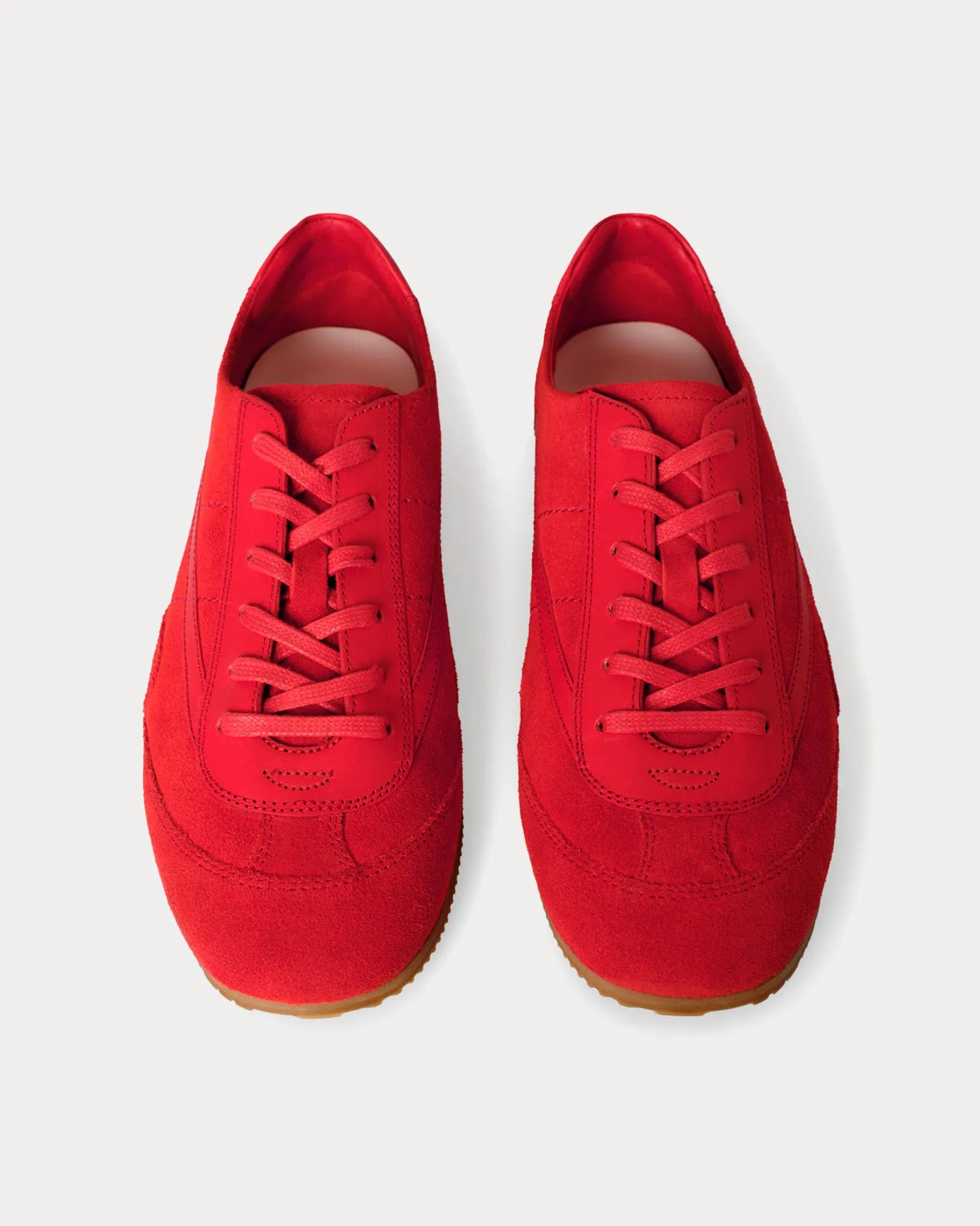 Minimal Suede Crimson Low Top Sneakers