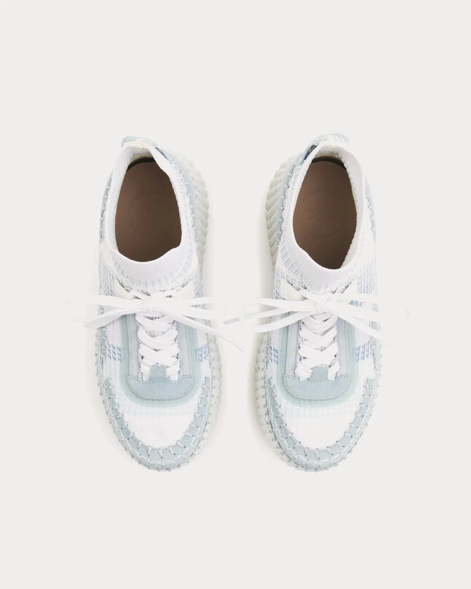 Nama Wedge Delicate Blue High Top Sneakers