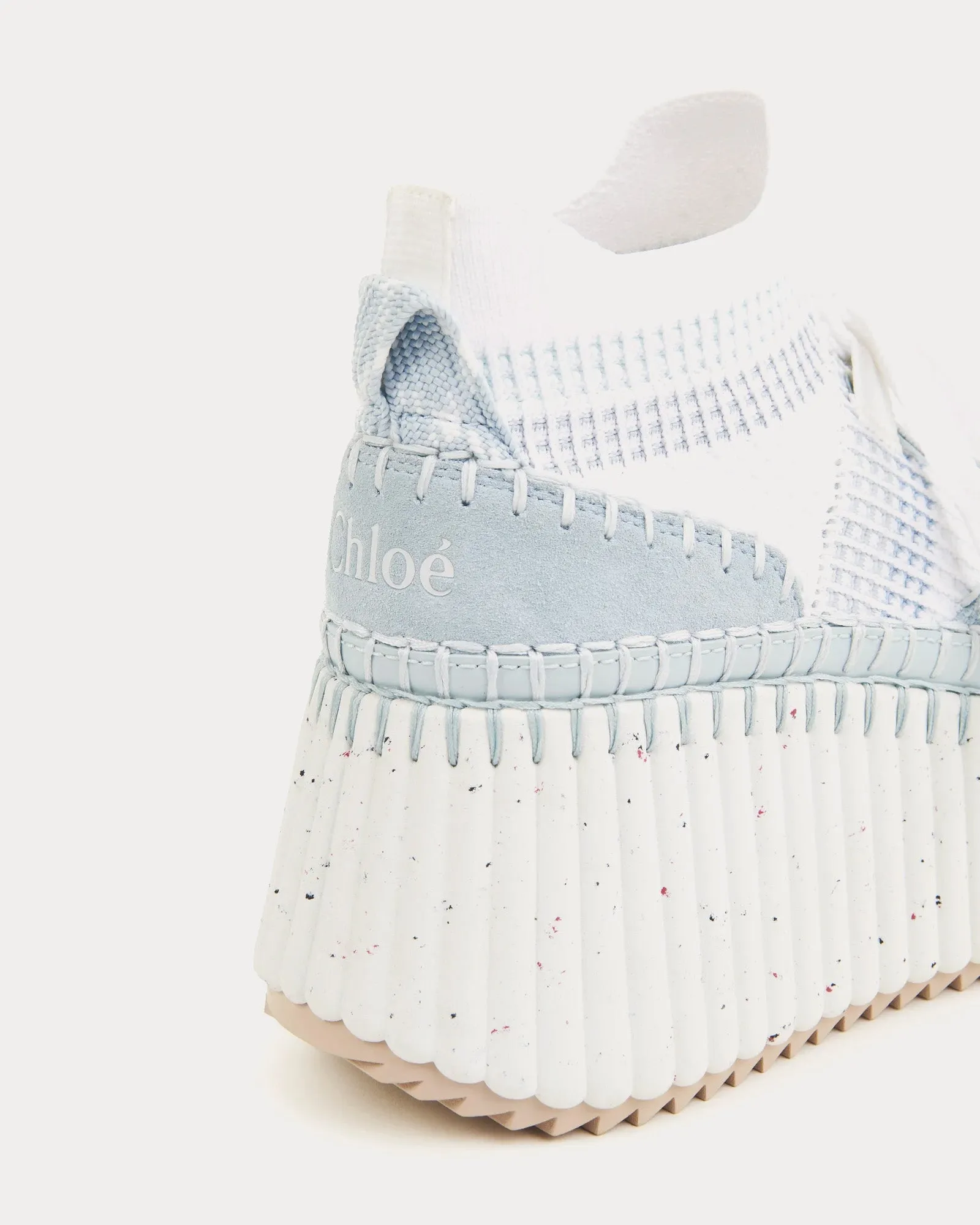 Nama Wedge Delicate Blue High Top Sneakers