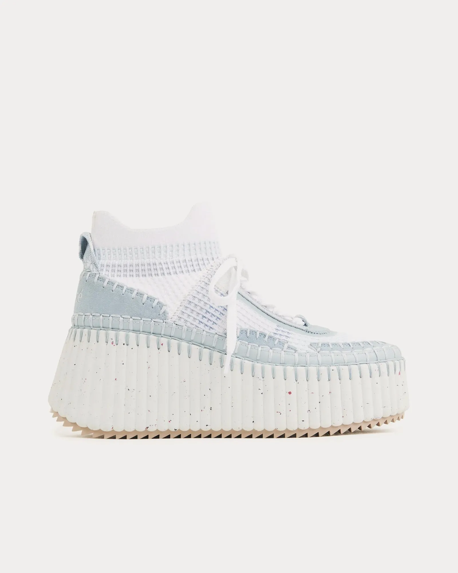 Nama Wedge Delicate Blue High Top Sneakers