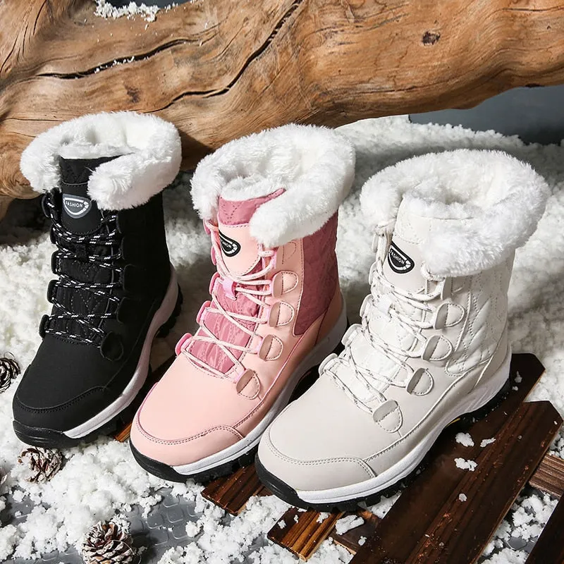 Nanccy Women's Ankle Boots Warm Snow Boots Winter Shoes