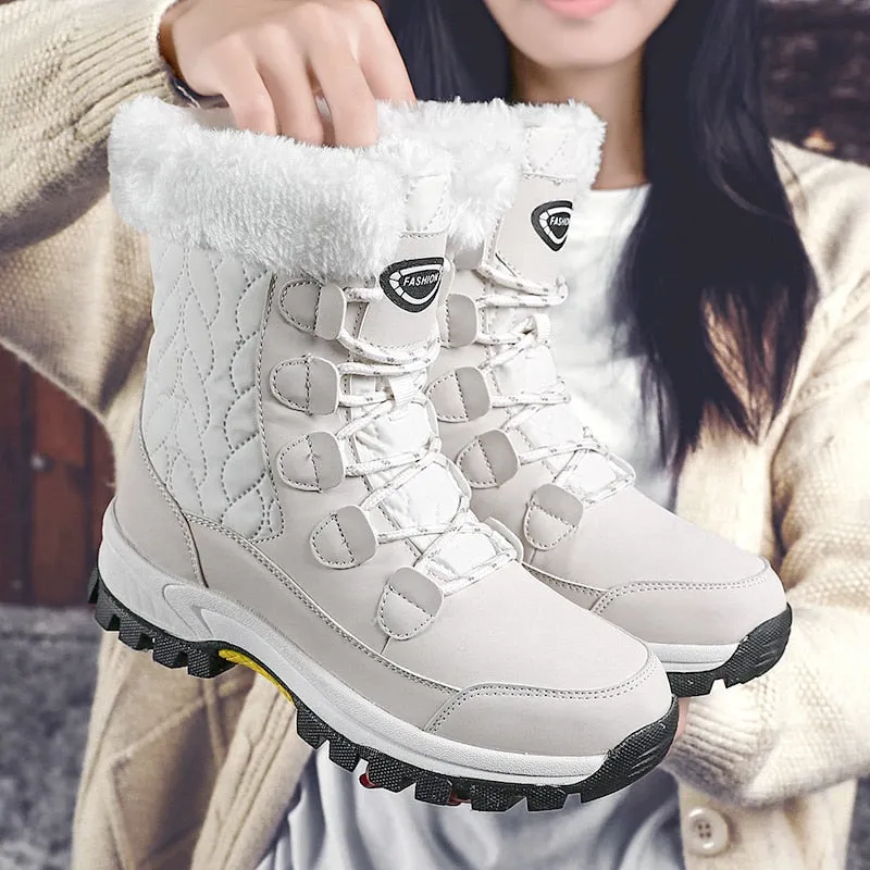 Nanccy Women's Ankle Boots Warm Snow Boots Winter Shoes