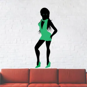 Party Girl In Green Dress and Shoes Sticker