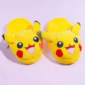 Pokemon Happy Pikachu Fluffy Slippers