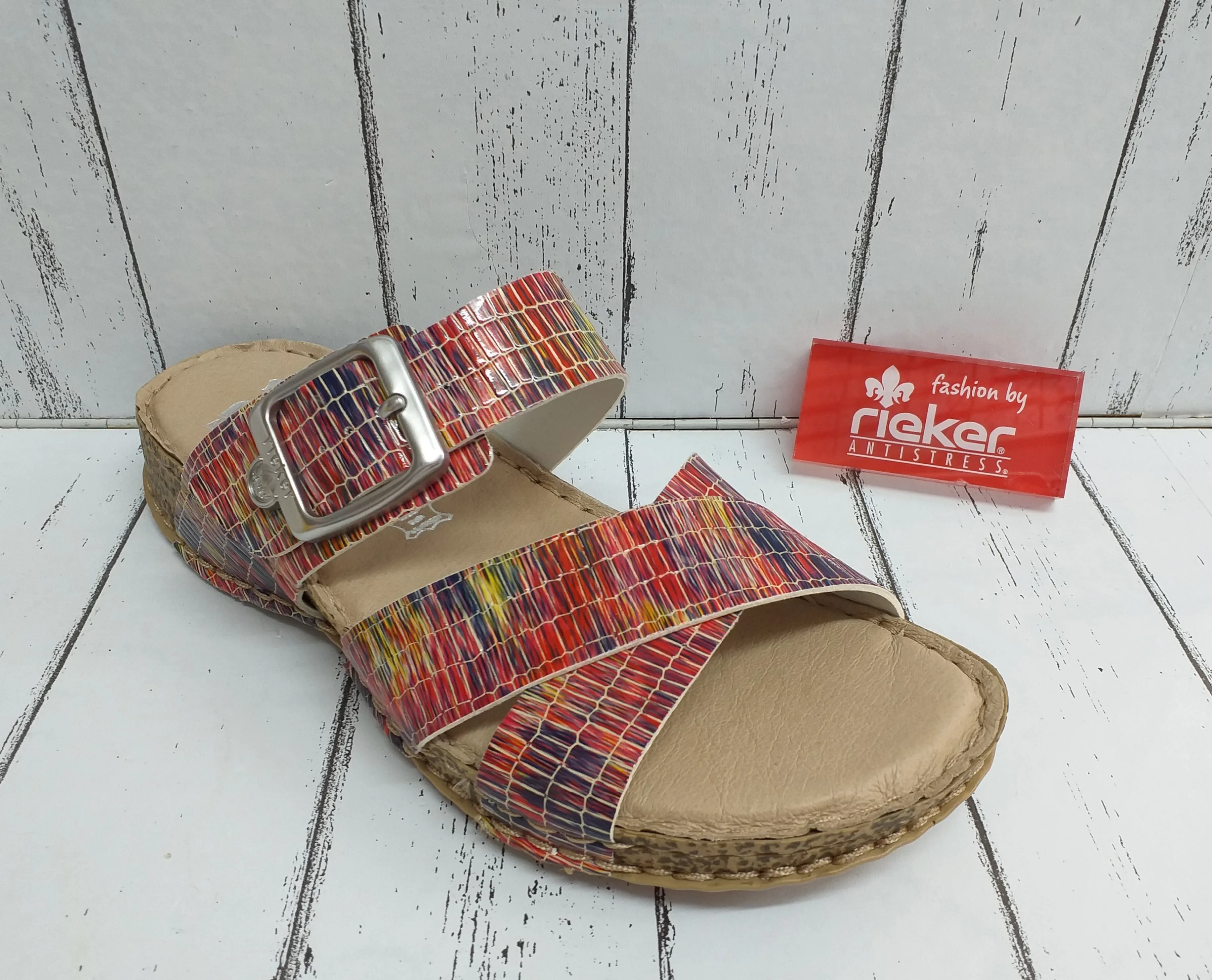 RIEKER - 61198-90 - MULE/SLIP ON SANDALS - Red Multi
