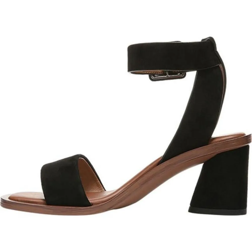 Risa Black Suede Franco Sarto Ankle Strap Sandal