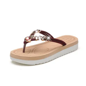 Seaside Soft Bottom Rhinestone Slippers