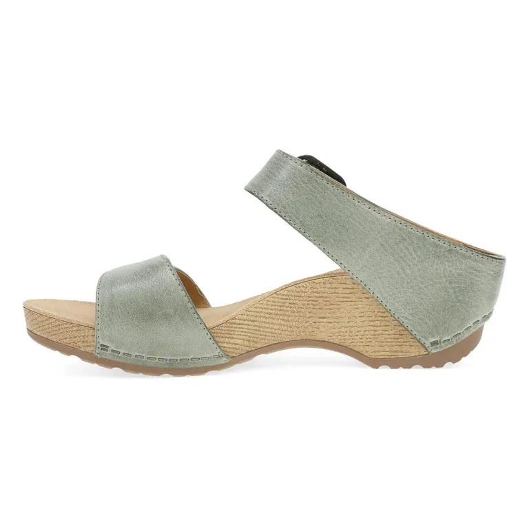 Tanya Burnished Adjustable Sandal in Sage