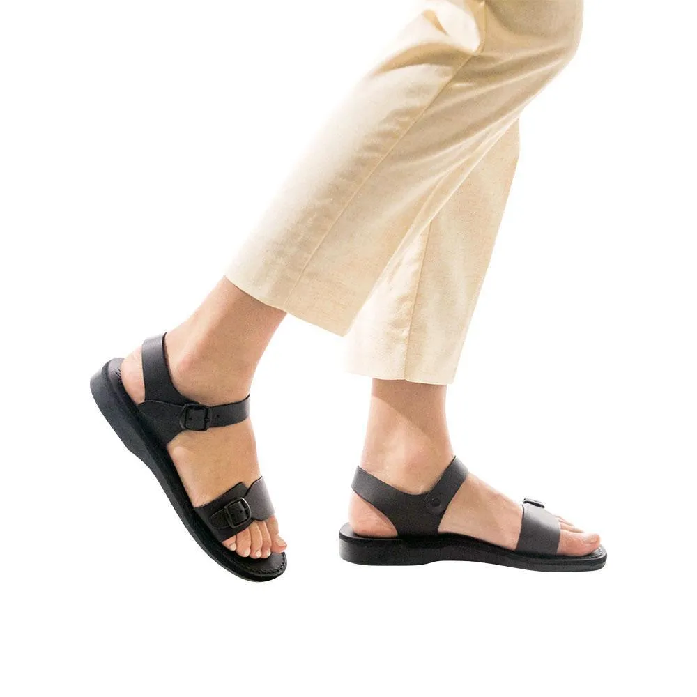 The Original - Leather Adjustable Strap Sandal | Black